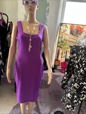 Sleeveless Purple Tank Dress she is cute